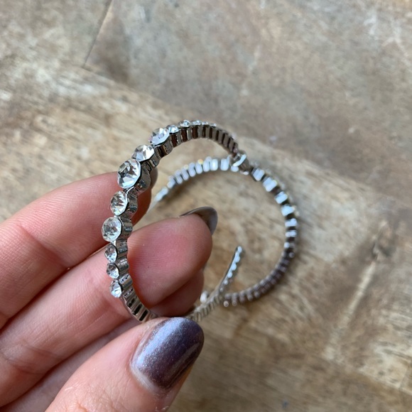 🖤SALE🖤 Zara Silver hoop with rhinestones - Picture 3 of 5
